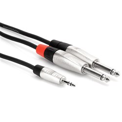 Hosa HMP-006Y REAN 3.5mm TRS to Dual 1/4" TS Pro Stereo Breakout Cable (6ft)